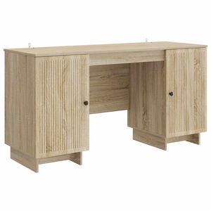 vidaXL Asztal Sonoma T&ouml;lgy Szerelt Fa 142,5 x 50 x 75 cm