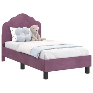 vidaXL Gyerek&aacute;gy keret fejt&aacute;ml&aacute;val Lila 70 x 140 cm B&aacute;rsony