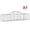 vidaXL 7 db &iacute;ves horganyzott vas gabion kos&aacute;r 200x50x40/60 cm