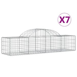 vidaXL 7 db &iacute;ves horganyzott vas gabion kos&aacute;r 200x50x40/60 cm