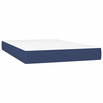 vidaXL kék szövet rugós és LED-es ágy matraccal 120 x 200 cm