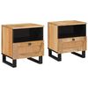 vidaXL &Eacute;jjeliszekr&eacute;ny 2 pcs Term&eacute;szetes 40 x 33 x 46 cm T&ouml;m&ouml;r Mang&oacute;f&aacute;t