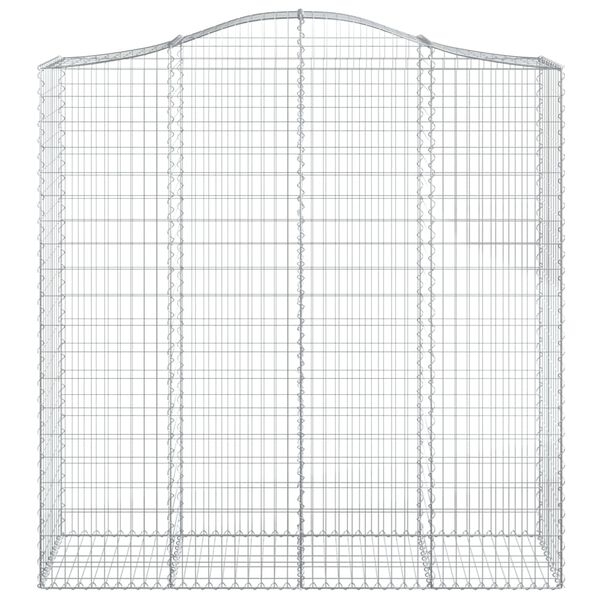 vidaXL 7 db &iacute;ves horganyzott vas gabion kos&aacute;r 200x50x200/220 cm