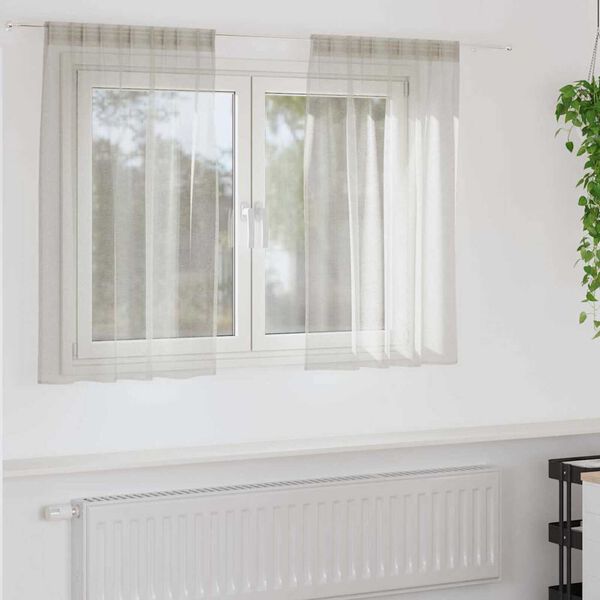 vidaXL Voile Függöny függönyökkel 2 pcs Krém 140 x 140 cm Poliészter