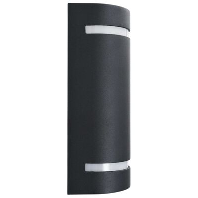 vidaXL 2 db fekete félhenger alakú kültéri fali lámpa 35 W