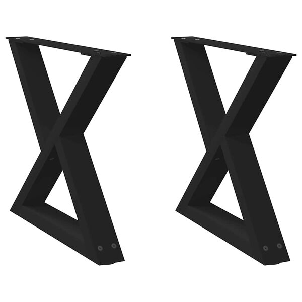 vidaXL 2 db fekete ac&eacute;l doh&aacute;nyz&oacute;asztal l&aacute;b 60 x (42-43,3) cm