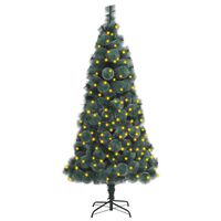 vidaXL zöld PET megvilágított műkarácsonyfa állvánnyal 150 cm