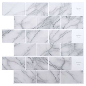 vidaXL Metr&oacute;csempe 50 db Feh&eacute;r m&aacute;rv&aacute;ny 30 x 30 cm Poliuret&aacute;n &eacute;s PET