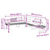 vidaXL fekete polyrattan és akácfa L-alakú kerti kanapé párnával