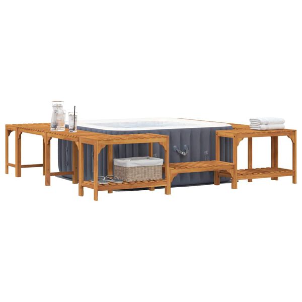 vidaXL Négyzetes Kültéri Pezsgőfürdő Kialakítás Barna 250 x 250 cm