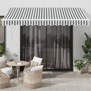 vidaXL antracitsz&uuml;rke-feh&eacute;r LED-es automata napellenző 350 x 250 cm
