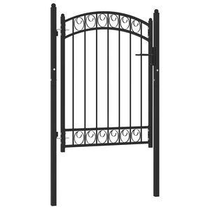 vidaXL fekete ac&eacute;l ker&iacute;t&eacute;skapu EMMEN &iacute;ves tetejű 100 x 98,5 cm