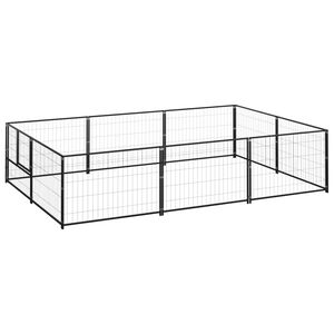 vidaXL fekete ac&eacute;l kutyakennel 6 m&sup2;