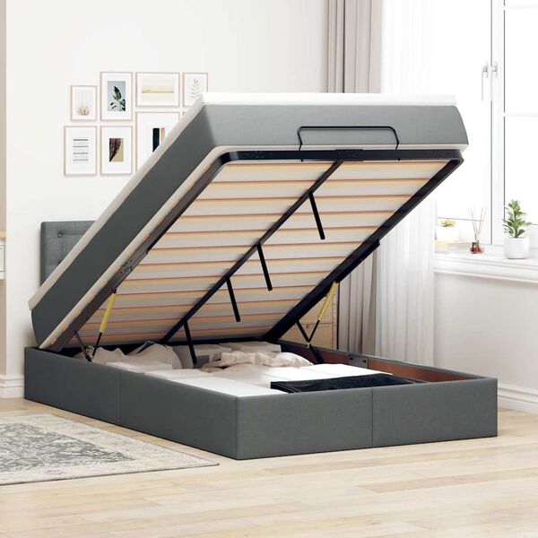 vidaXL s&ouml;t&eacute;tsz&uuml;rke sz&ouml;vet ottom&aacute;n &aacute;gy matraccal & LED-ek 120x200 cm