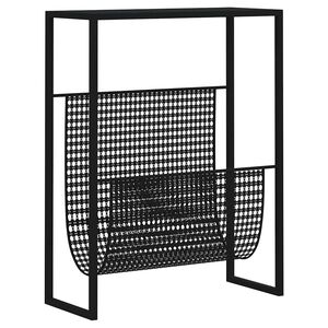 vidaXL fekete ac&eacute;l &uacute;js&aacute;gtart&oacute; &aacute;llv&aacute;ny 35 x 15 x 45 cm