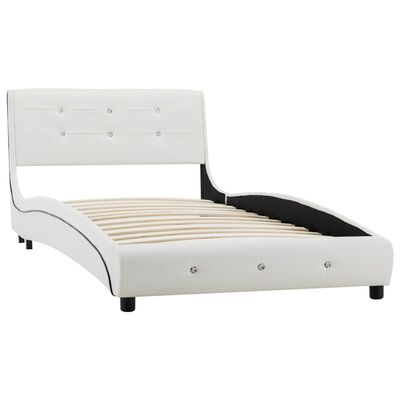vidaXL fehér műbőr ágy matraccal 90 x 200 cm