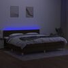 vidaXL barna sz&ouml;vet rug&oacute;s &eacute;s LED-es &aacute;gy matraccal 200x200 cm