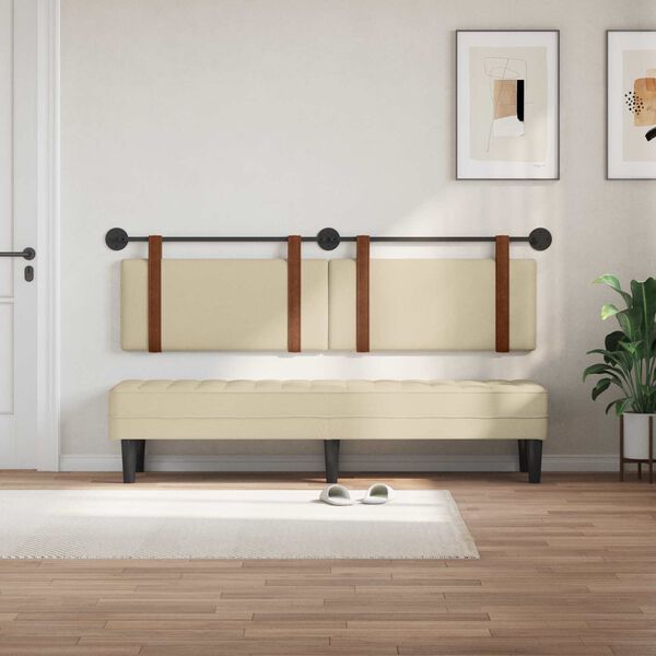 vidaXL Fali Fejt&aacute;mla Falra szerelhető Kr&eacute;m 170 x 55 x 5 cm Antik PU