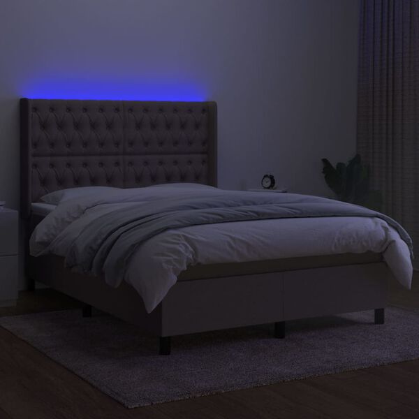 vidaXL t&oacute;psz&iacute;nű sz&ouml;vet rug&oacute;s &eacute;s LED-es &aacute;gy matraccal 140x200 cm