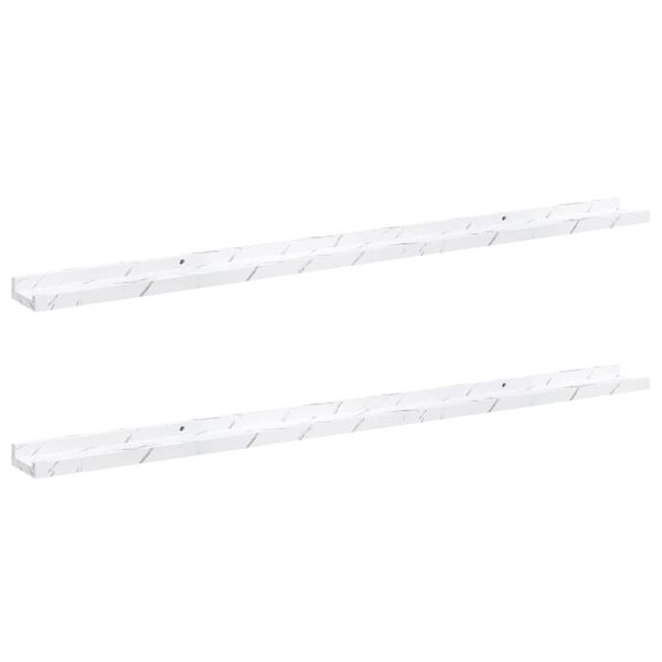 vidaXL Falpolc polcokkal 2 pcs Feh&eacute;r m&aacute;rv&aacute;ny 115 x 9 x 3 cm Faanyag