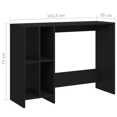 vidaXL fekete forgácslap laptopasztal 102,5 x 35 x 75 cm