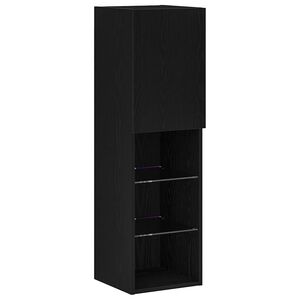 vidaXL TV szekr&eacute;ny garnit&uacute;ra 30,5 x 30 x 102 cm Fekete t&ouml;lgy