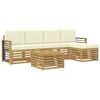 vidaXL K&uuml;lt&eacute;ri kanap&eacute; szett 6 pcs Feh&eacute;r &eacute;s Kr&eacute;m sz&iacute;nű 59 x 59 x 37 cm
