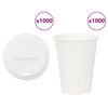vidaXL 1000 db pap&iacute;r k&aacute;v&eacute;scs&eacute;sz&eacute;k fedővel 12oz 300ml