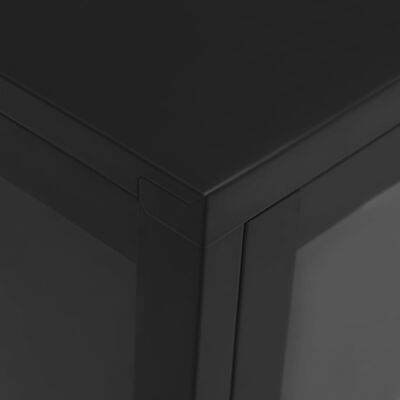 vidaXL fekete acél és üveg tálalószekrény 70 x 35 x 70 cm