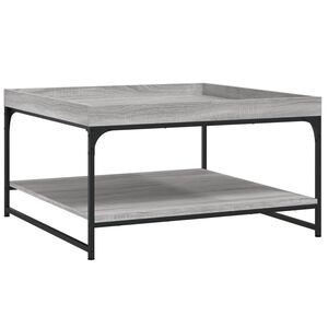 vidaXL sz&uuml;rke sonoma szerelt fa &eacute;s vas doh&aacute;nyz&oacute;asztal 80 x 80 x 45 cm