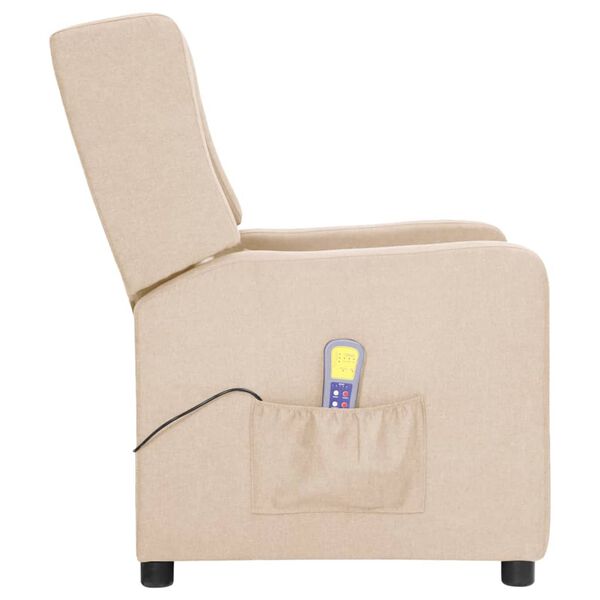 vidaXL kr&eacute;msz&iacute;nű sz&ouml;vet massz&aacute;zsfotel