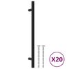 vidaXL 20 db fekete rozsdamentes ac&eacute;l szekr&eacute;nyfoganty&uacute; 192 mm