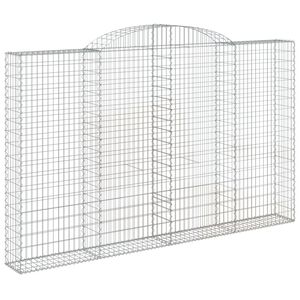 vidaXL &iacute;ves horganyzott vas gabion kos&aacute;r 300 x 30 x 180/200 cm