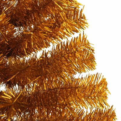 vidaXL aranyszínű PET fél műkarácsonyfa állvánnyal 120 cm