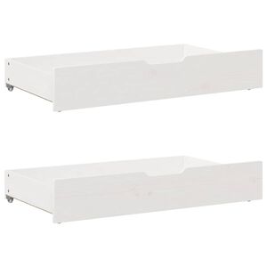 vidaXL 2 db feh&eacute;r t&ouml;m&ouml;r fenyőfa &aacute;gy alatti fi&oacute;k 95 x 55 x 17 cm