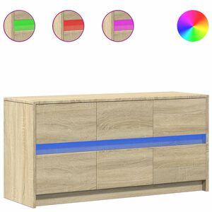 vidaXL sonoma t&ouml;lgy sz&iacute;nű szerelt fa LED-es TV-szekr&eacute;ny 100x34x50 cm