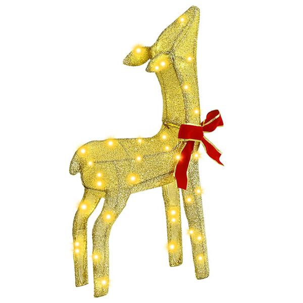 vidaXL Rénszarvas család 3 pcs Meleg fehér 68 x 26 x 127 cm szövet