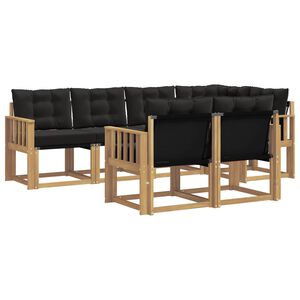 vidaXL K&uuml;lt&eacute;ri kanap&eacute; szett p&aacute;rn&aacute;val 7 pcs Feh&eacute;r &eacute;s Fekete