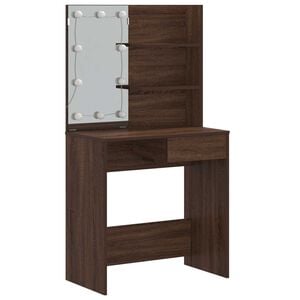 vidaXL barna t&ouml;lgysz&iacute;nű LED-es f&eacute;s&uuml;lk&ouml;dőasztal 74,5 x 40 x 141 cm