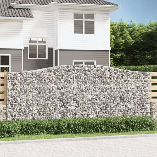 vidaXL 8 db &iacute;ves horganyzott vas gabion kos&aacute;r 400x50x160/180 cm