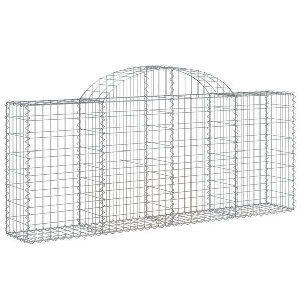 vidaXL 12 db íves horganyzott vas gabion kosár 200x30x80/100 cm
