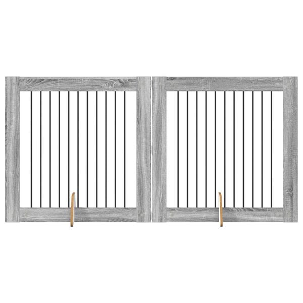 vidaXL Kutyaj&aacute;tsz&oacute; 2 pcs Sz&uuml;rke Sonoma 100 x 100 cm Horganyzott ac&eacute;l