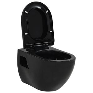 vidaXL fekete ker&aacute;mia fali WC cs&eacute;sze