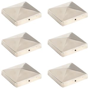 vidaXL 6 db g&uacute;la alak&uacute; rozsdamentes ac&eacute;l ker&iacute;t&eacute;soszlop-sapka 101x101 mm