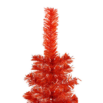 vidaXL piros vékony karácsonyfa LED-ekkel és gömbszettel 150 cm