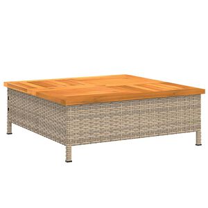 vidaXL b&eacute;zs polyrattan &eacute;s ak&aacute;cfa napernyőtalp-burkolat 70 x 70 x 25 cm