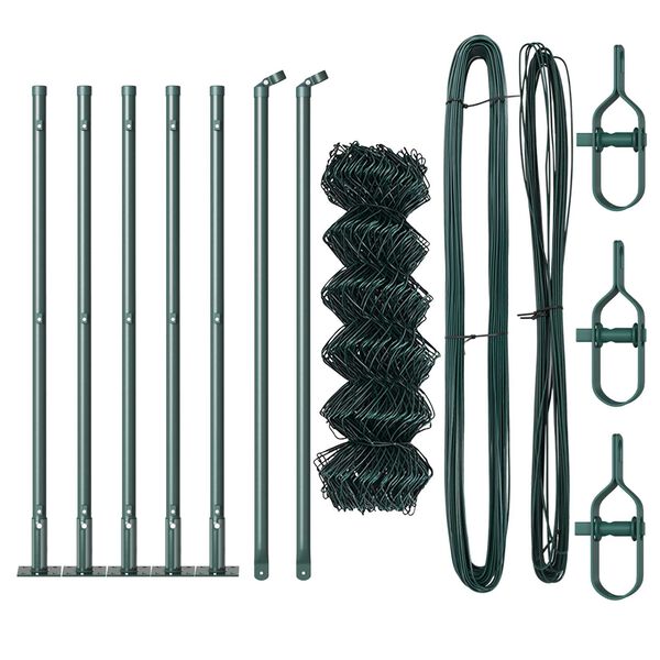 vidaXL Ker&iacute;t&eacute;soszlop Z&ouml;ld 10 x 0,4 m (40 x 40 mm-es h&aacute;l&oacute;) Ac&eacute;l &eacute;s PVC