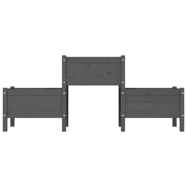 vidaXL szürke tömör fenyő növénytartó 178,5 x 44 x 75 cm