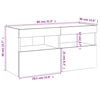 vidaXL szürke sonoma színű fali TV-szekrény LED-del 80 x 30 x 40 cm