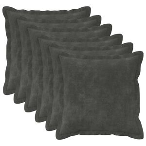 vidaXL P&aacute;rna 6 db HOUTEN Antracitsz&uuml;rke 30 x 30 cm Mikrosz&aacute;las Pl&uuml;ss